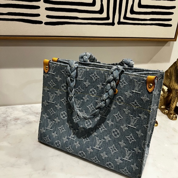 Denim Blue Monogram Tote Bag - Picture 2 of 5